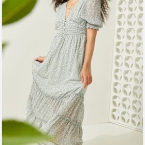 Altar’d State The Sage Story Floral Maxi Dress Small Cottagecore Prairie Boho